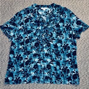 Pendleton Women’s Vintage 100% Silk Floral, Short Sleeve Blouse, Size 16W